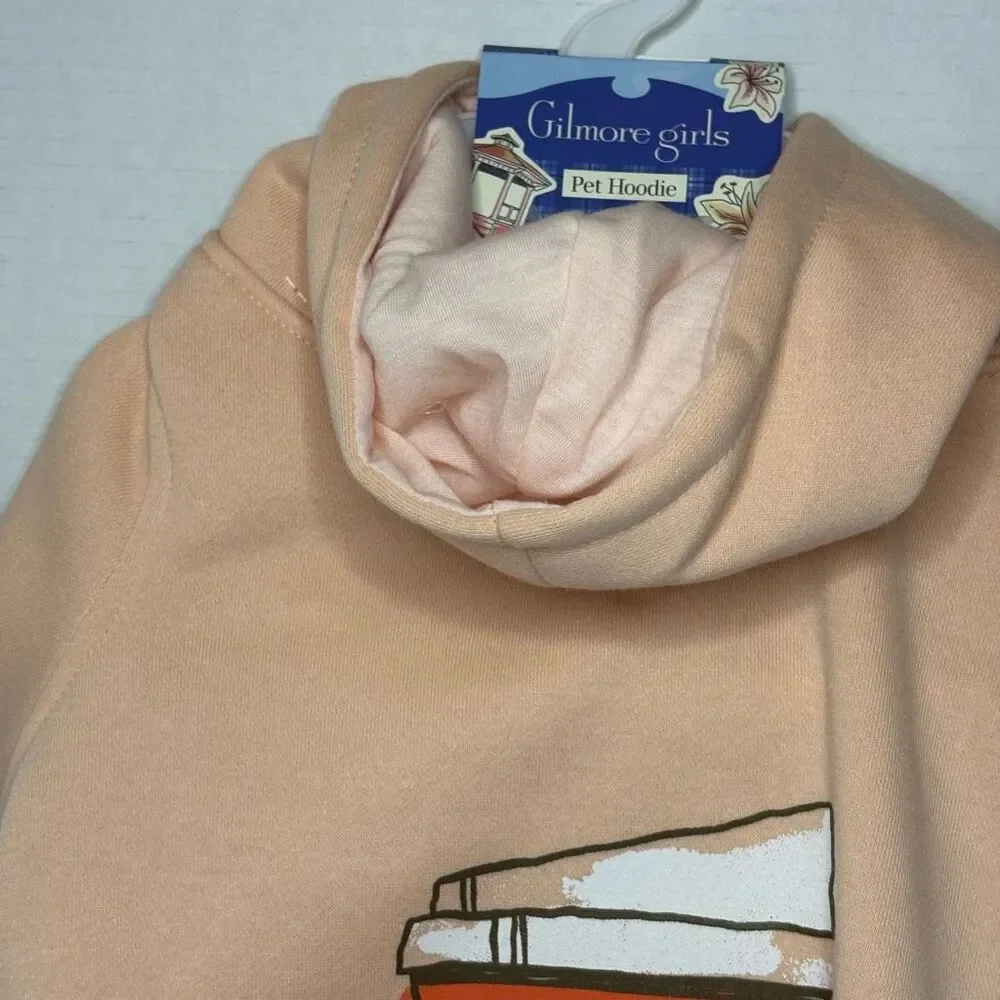 Gilmore Girls Peach Pink Dog Hooded Sweatshirt Pet Hoodie Size Large